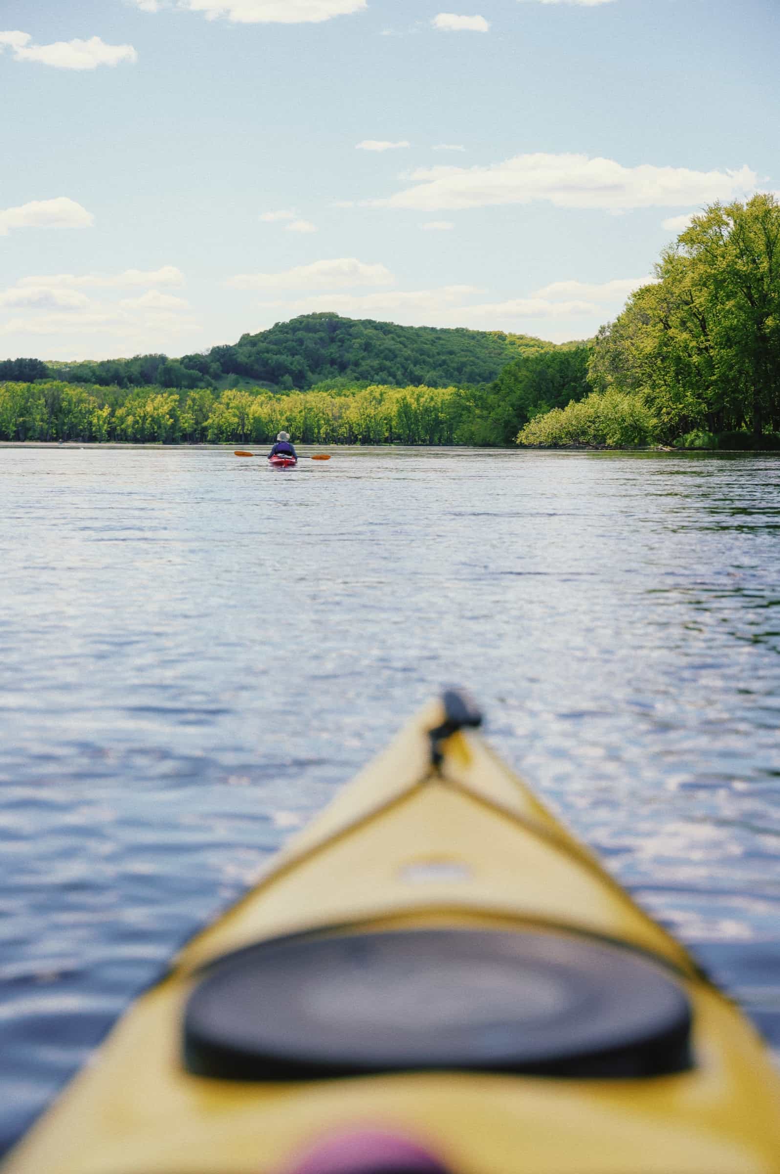 Kayaking on the Wisconsin River near Aldebaran Farm